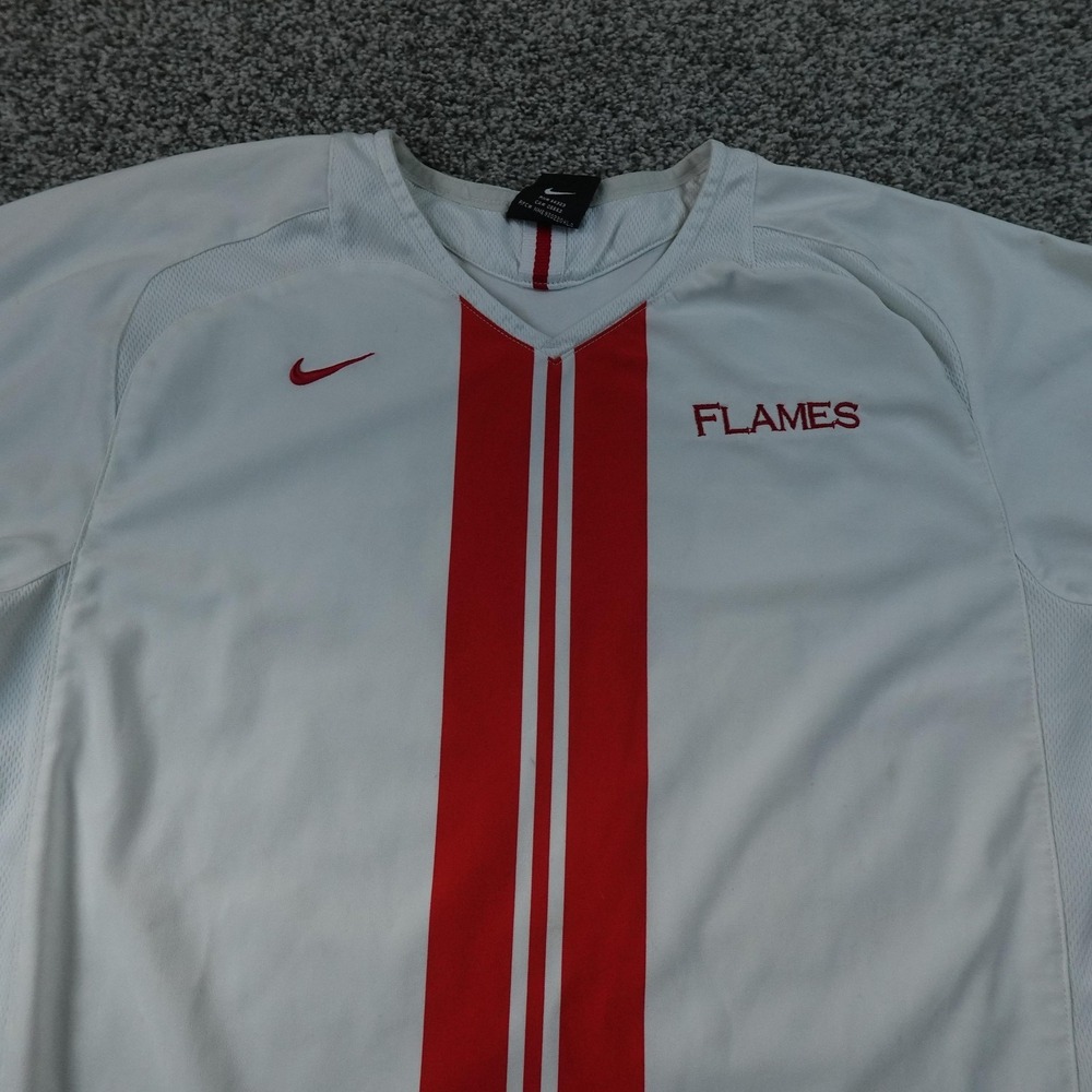 VTG Flames Soccer Jersey Mens S White Nike Rinaldi 17 Futbol Football Shirt 90s